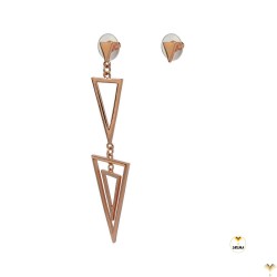 Asymmetric Long Drop Dangle Triangle Rose Gold Plated Earrings High Quality