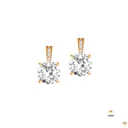 Elegant SMALL Rose Gold Plated Sparkling Clear Austrian Crystal Stud Earrings