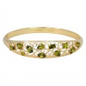 EDEN FLOWERS - Zanzara® Milano Genuine 18K Gold Finished AAA Quality Austrian Green Crystals Luxury Bangle Bracelet