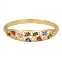 EDEN FLOWERS - Zanzara18K Gold Finished AAA Quality Austrian Multi Coloured Crystals Luxury Bangle Bracelet
