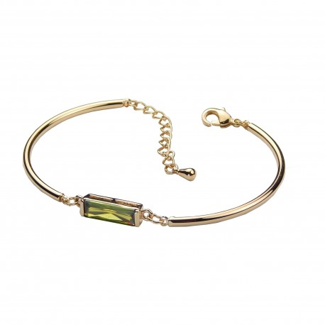 Green Bar Zirconia Gold Plated Bracelet Good Quality