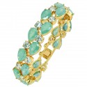 Touch of Luxury - Genuine 18K Gold Finished AAA Quality Austrian Crystals Light Turquoise IMPERIALE Bracelet in Box