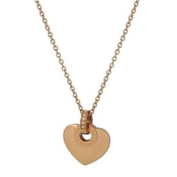 Luxury 18K Rose Gold Finished Stainless Steel Heart Pendant With Chain  Be the first to review this item