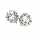 Elegant 925 Sterling Silver  Austrian Crystal Cubic Zirconia Small Round Stud Earrings Good Quality