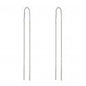 TOP TRENDY Style - White Gold Plated Long Bar Chain Pull Through Threader Earrings