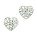 9mm Clear Crystals Heart White Gold Plated Small Stud Earrings