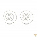 Novelty Trendy Fashion Simple Minimal Geometric Spiral Silver Colour Thin Curved Bar Pull Through Earrings