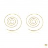 Novelty Trendy Fashion Simple Minimal Geometric Spiral Silver Colour Thin Curved Bar Pull Through Earrings