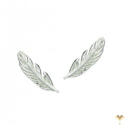 Cute Small Feather 925 Sterling Silver A Stud Earrings Good Quality