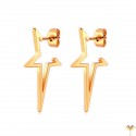 Novelty Open Hollow Star Highly Polished Mirror Finish Rose Gold Color Stainless Steel Punk Style Studded Earrings