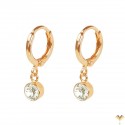 CLASSIC Vintage Style - 18K Rose Gold Plated Dangle Clear Rhinestone Small Drop Earrings