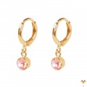 CLASSIC Vintage Style - 18K Rose Gold Plated Dangle Light Pink l Rhinestone Small Drop Earrings
