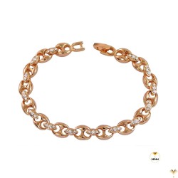 GREEK LOOPS Classic Rose Gold Plated Rhinestones Bracelet