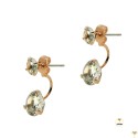 Clear Crystal Front Back Rose Gold Plated Studded Earrings
